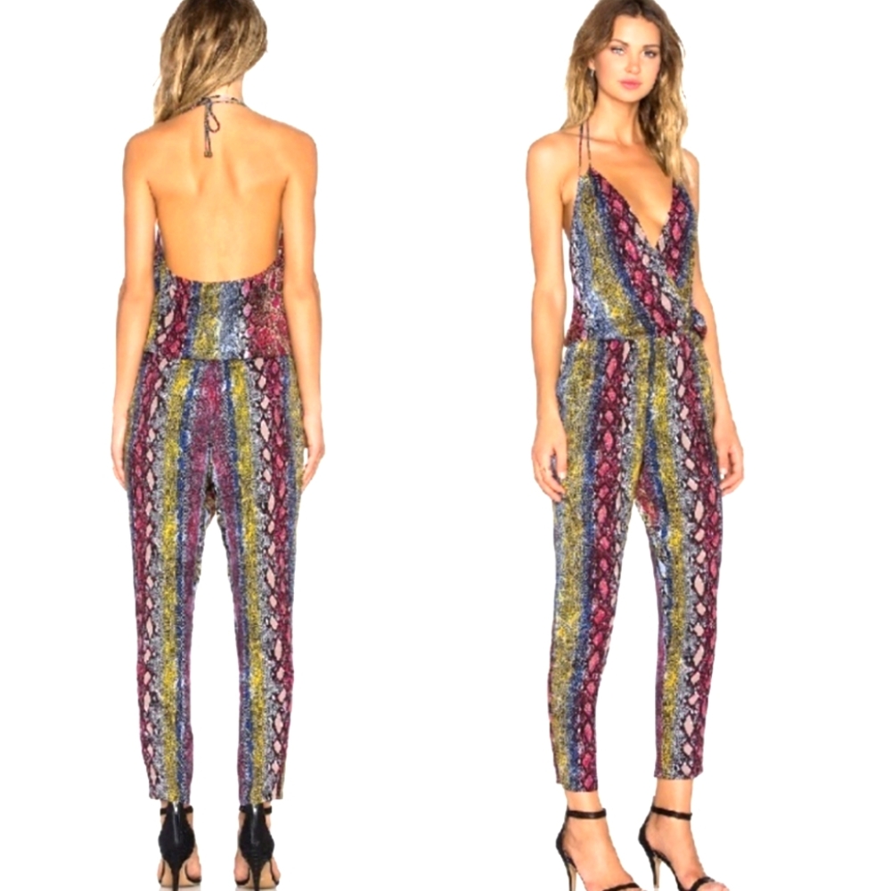 Ella Moss Rainbow Snake Jumpsuit XS - Revolve Colorful Cocktail Party Festival